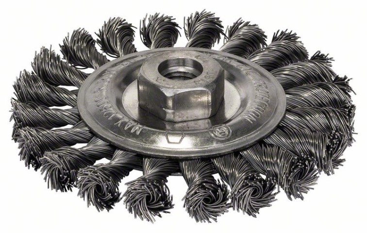 BOSCH WIRE WHEEL KNOTTED HEAVY FOR METAL 115 MM X 0.5 MM M14 